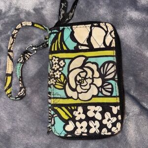 Vera Bradley Floral Phone Wristlet - Black, Green, White
